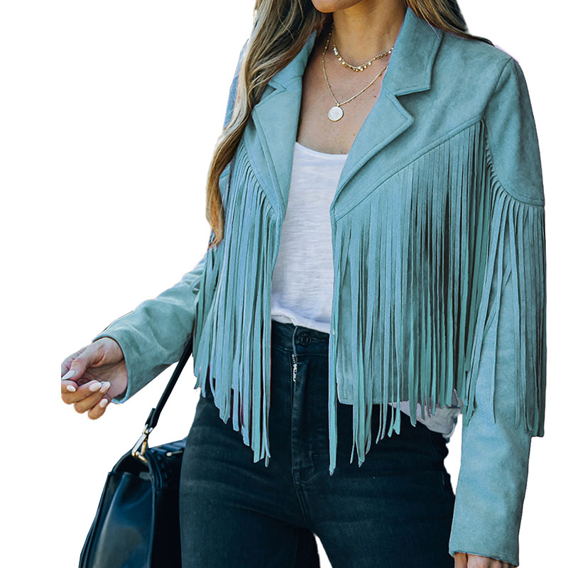 Women's Faux Suede Tassel Cowgirl Jackets