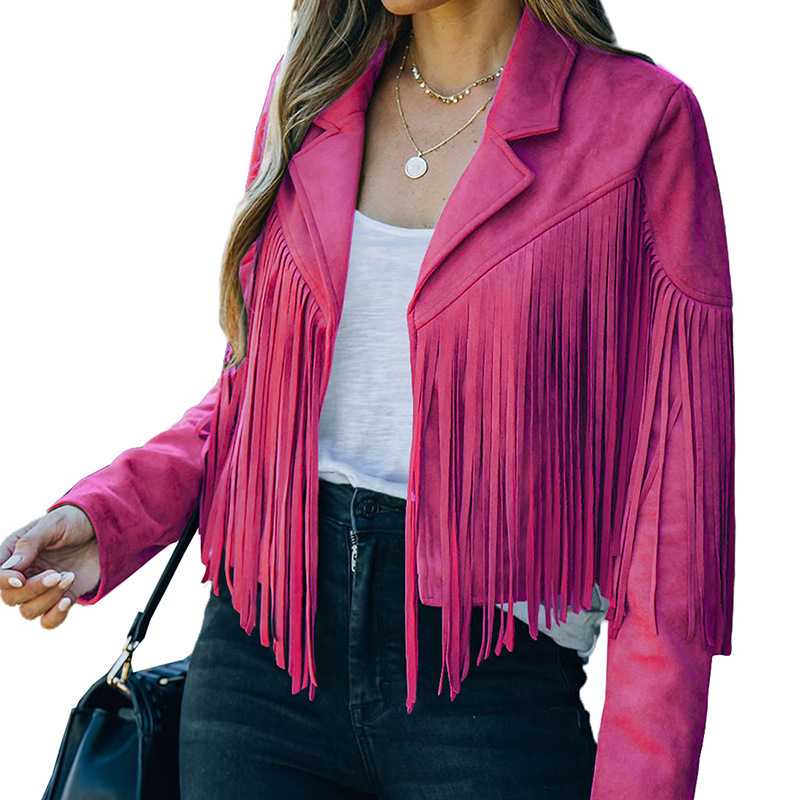 Women's Faux Suede Tassel Cowgirl Jackets