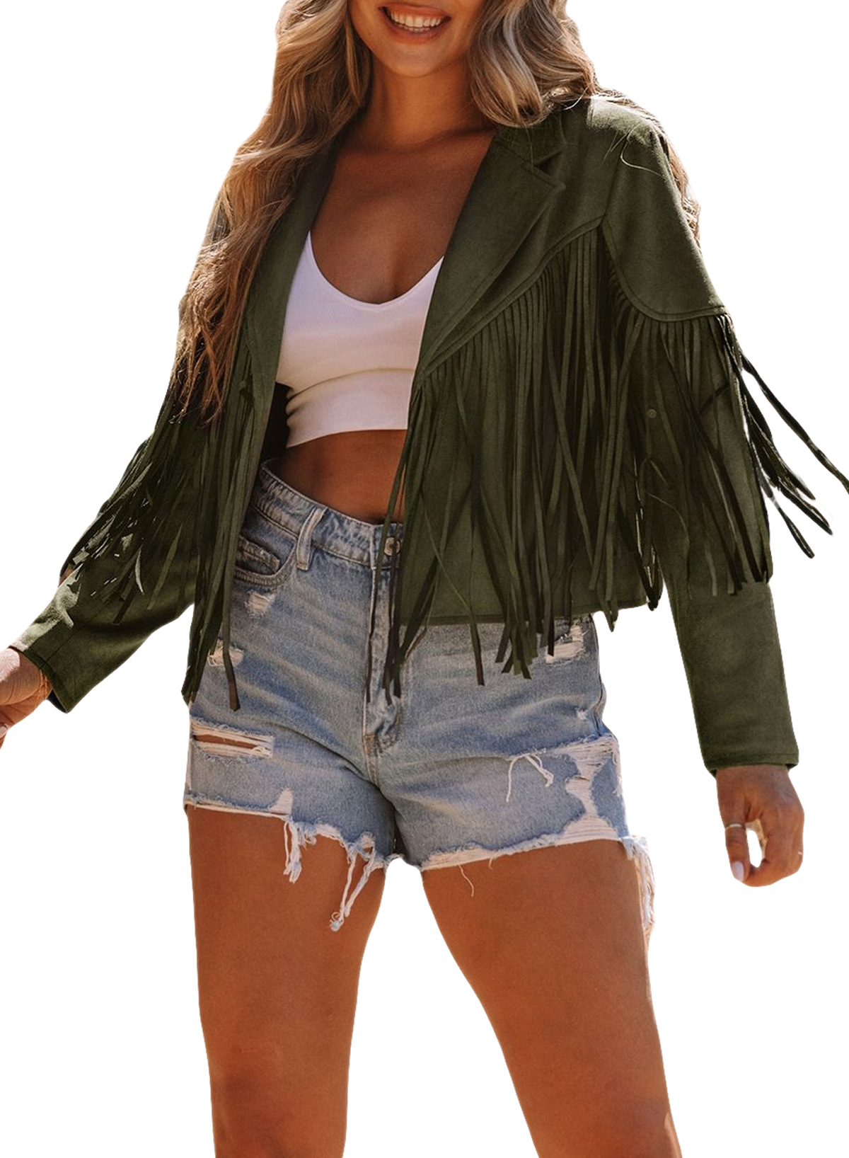 Women's Faux Suede Tassel Cowgirl Jackets