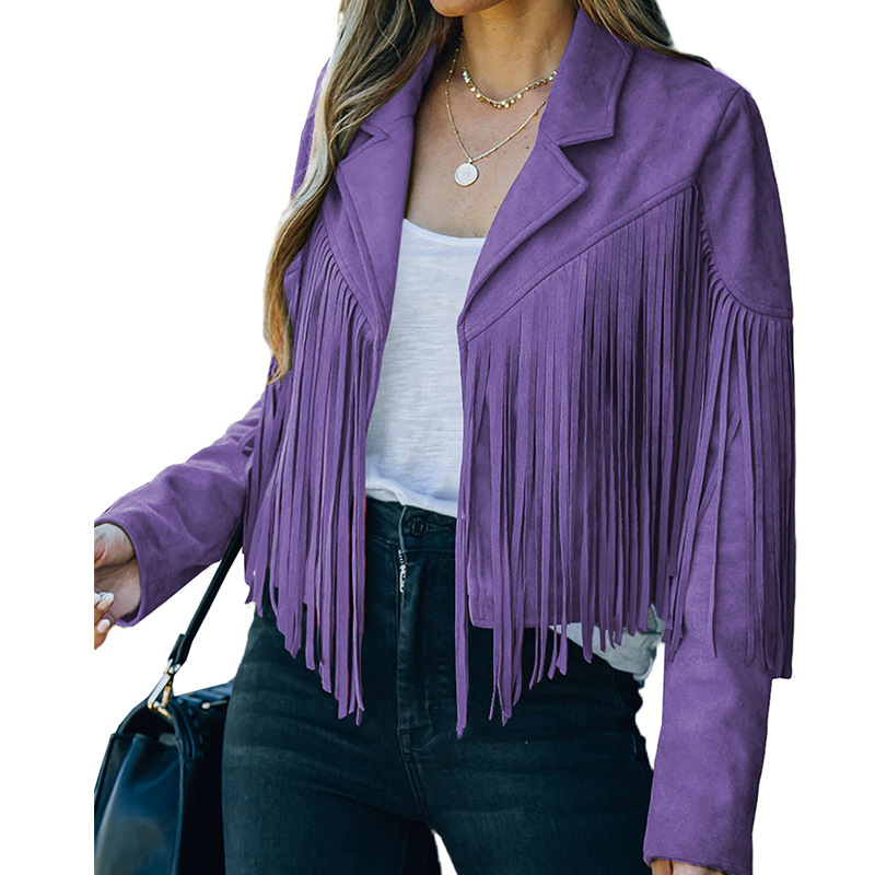 Women's Faux Suede Tassel Cowgirl Jackets