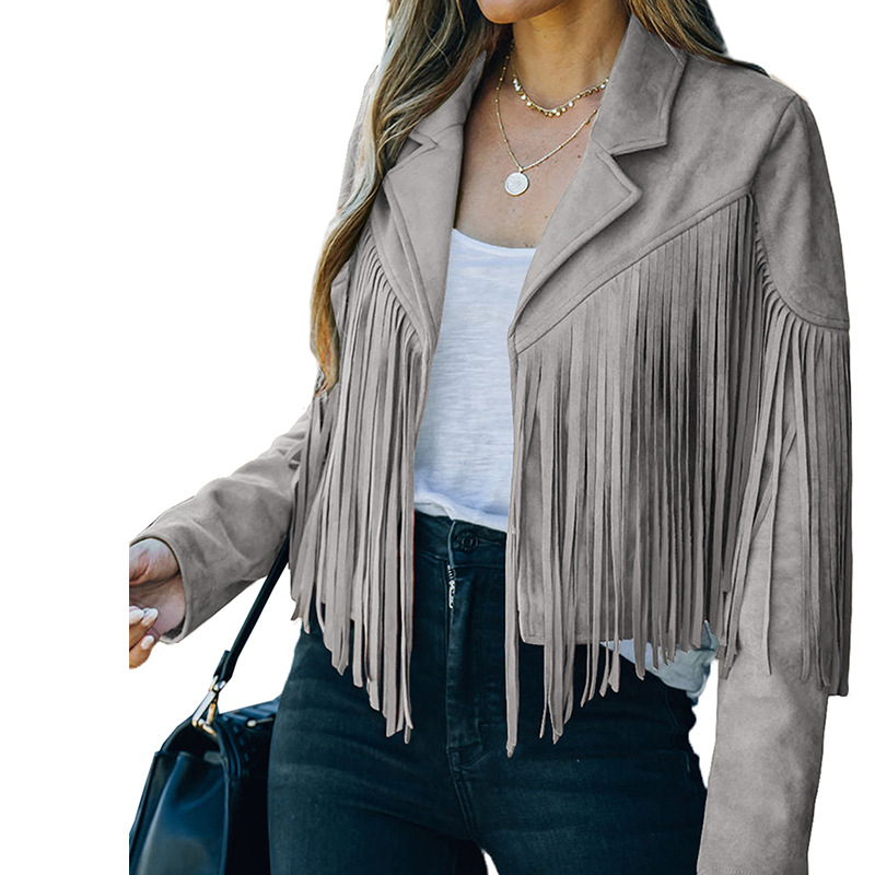 Women's Faux Suede Tassel Cowgirl Jackets