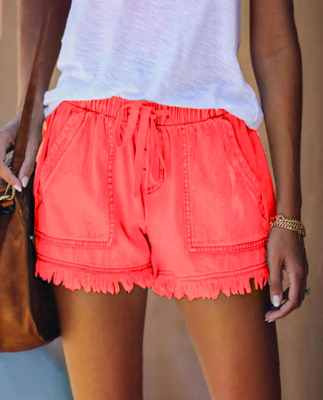 Womens Casual Denim Shorts with Pockets Cotton Jean Short