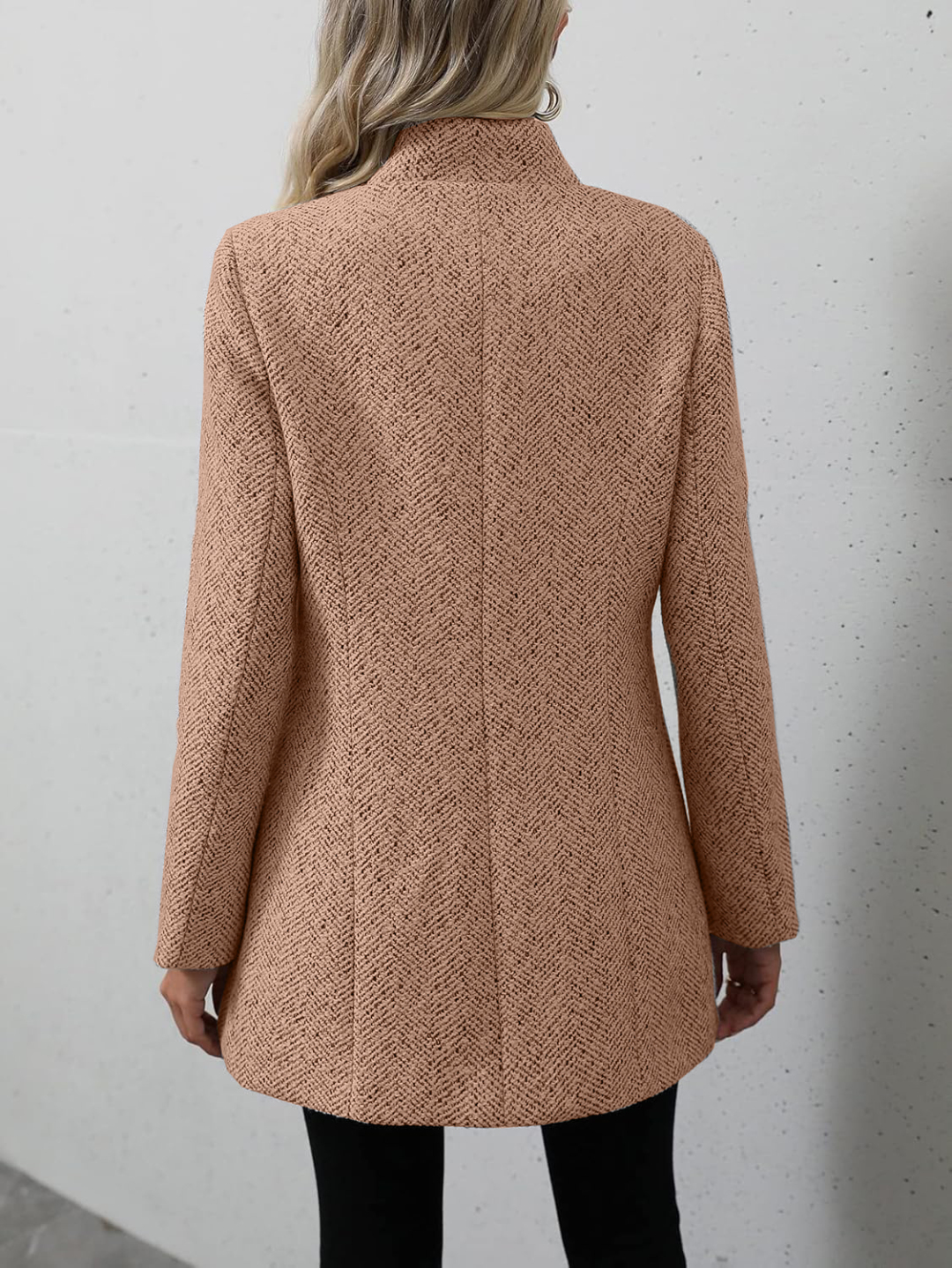 Women's Notch Lapel Slim Fit Overcoat Long Sleeve Blazer Jacket