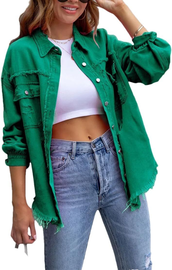 Women's Distressed Denim Lapel Jacket (Buy 2 Free Shipping)