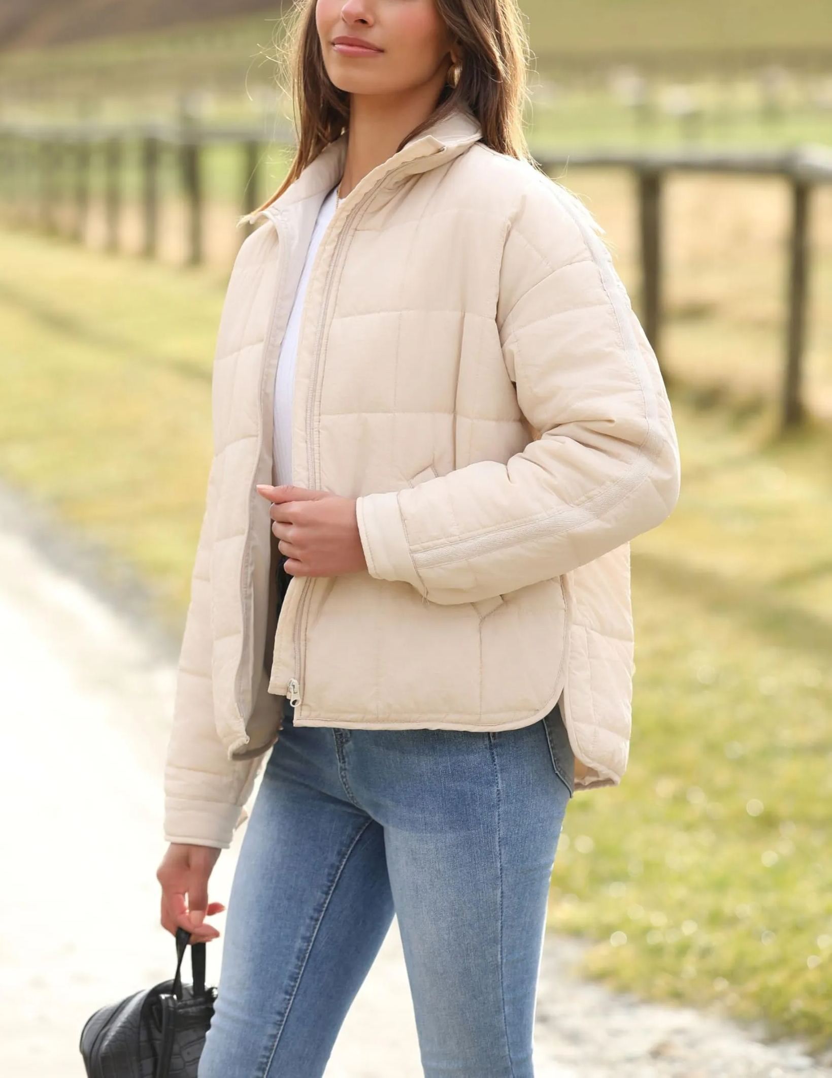 Women's Oversized Splice Quilted Lightweight Puffer Jacket Padded Coat With Pockets (Buy 2 Free Shipping)