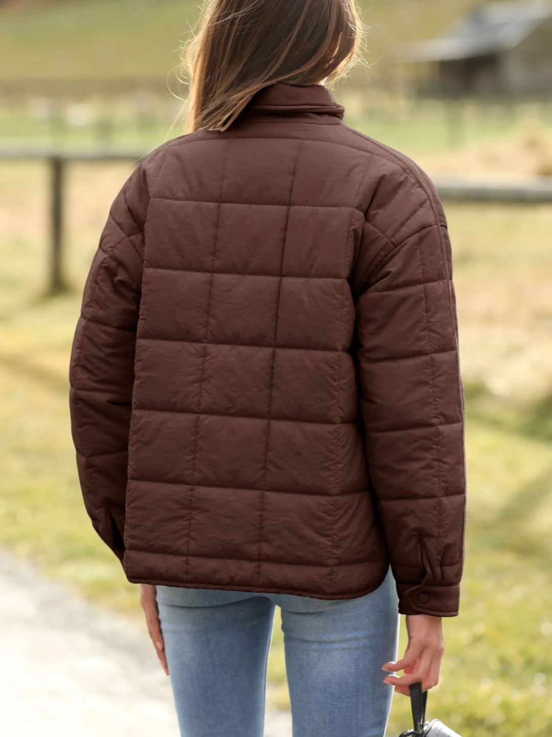 Women's Oversized Splice Quilted Lightweight Puffer Jacket Padded Coat With Pockets (Buy 2 Free Shipping)