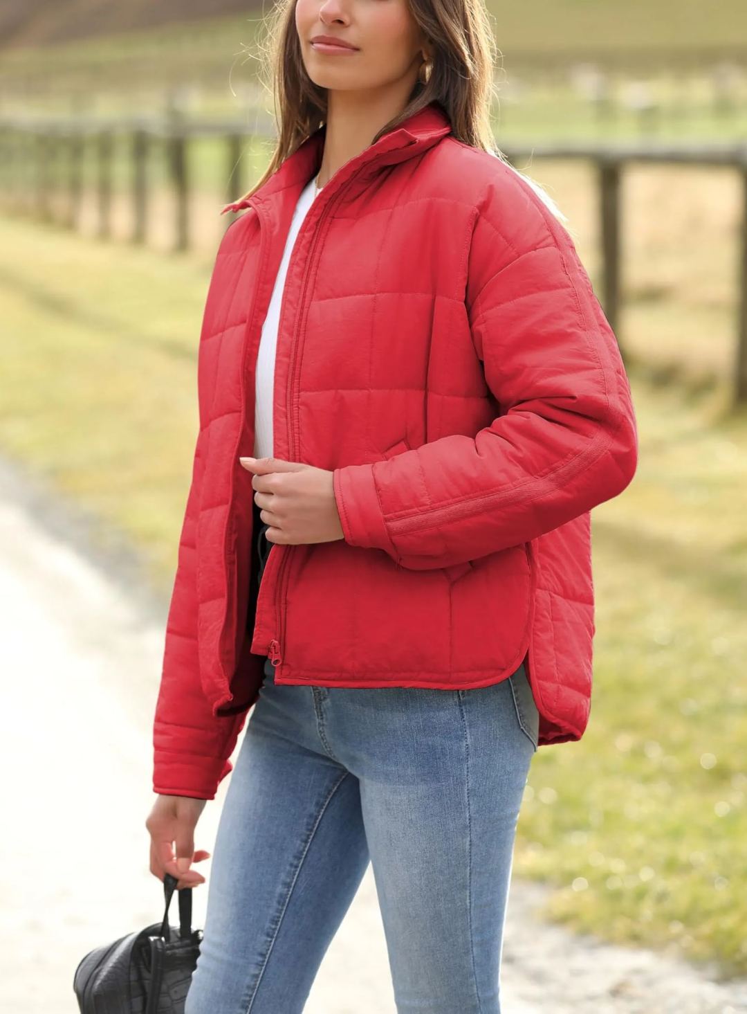 Women's Oversized Splice Quilted Lightweight Puffer Jacket Padded Coat With Pockets (Buy 2 Free Shipping)