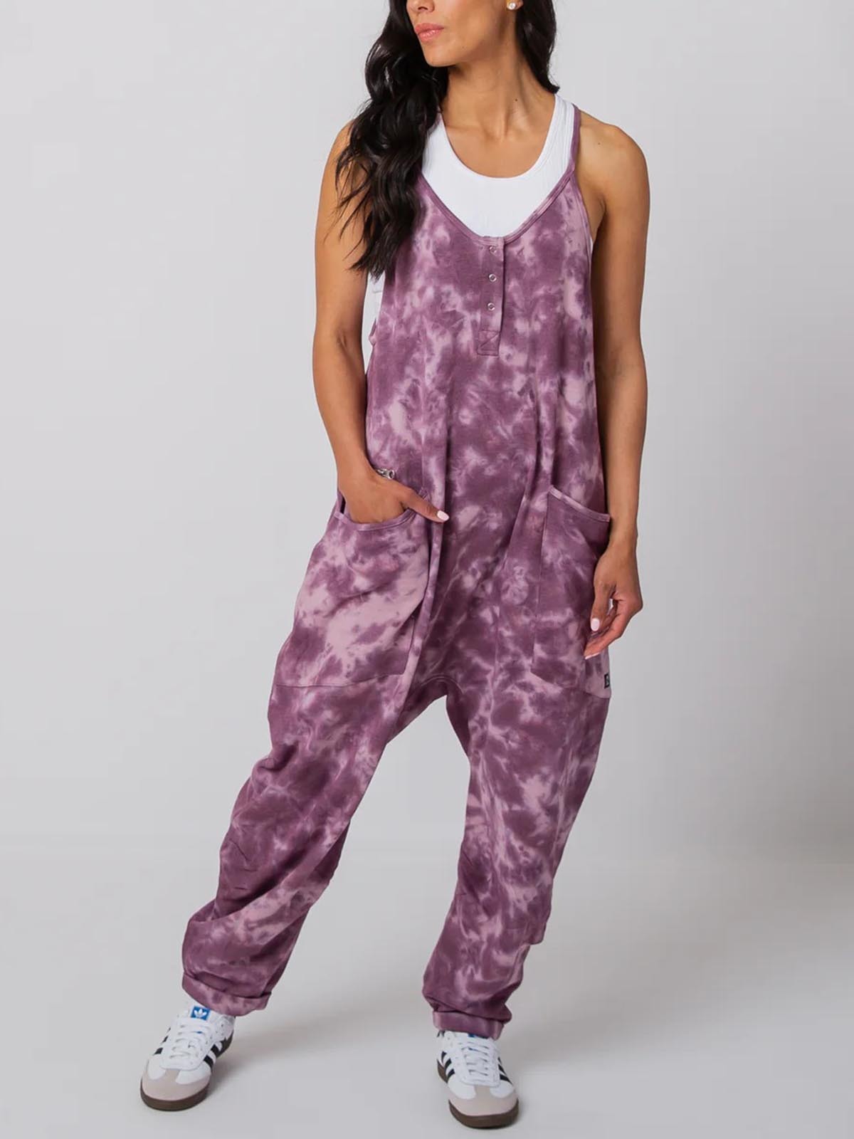 Women's Button Neck Suspender Jumpsuit Casual Overalls(BUY 2 FRRE SHIPPING)