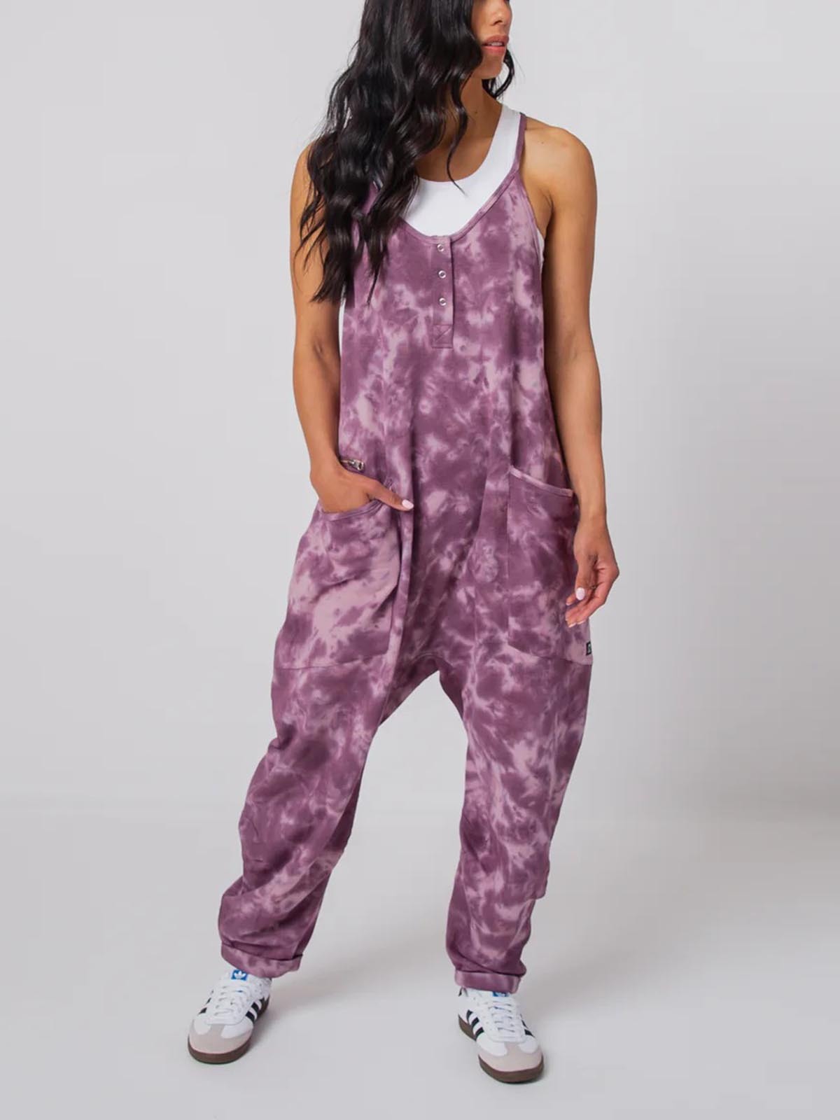 Women's Button Neck Suspender Jumpsuit Casual Overalls(BUY 2 FRRE SHIPPING)