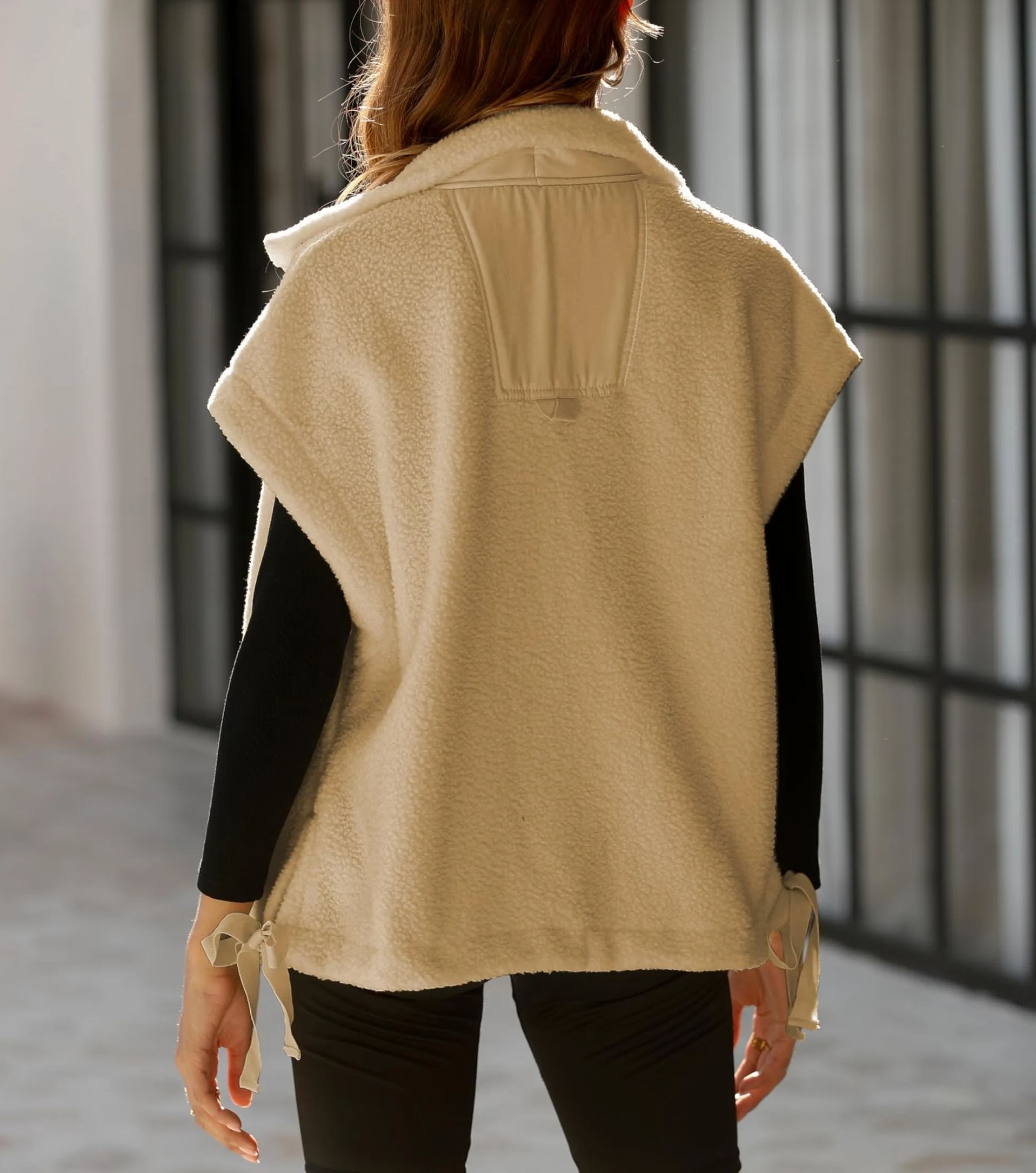 Women's Fuzzy Fleece Vest Oversized Button Down Sherpa Jacket（BUY 2 FREE SHIPPING)