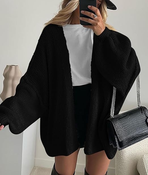 Women's Oversized Balloon Sleeve Knit Cardigan Sweater（BUY 2 FREE SHIPPING)
