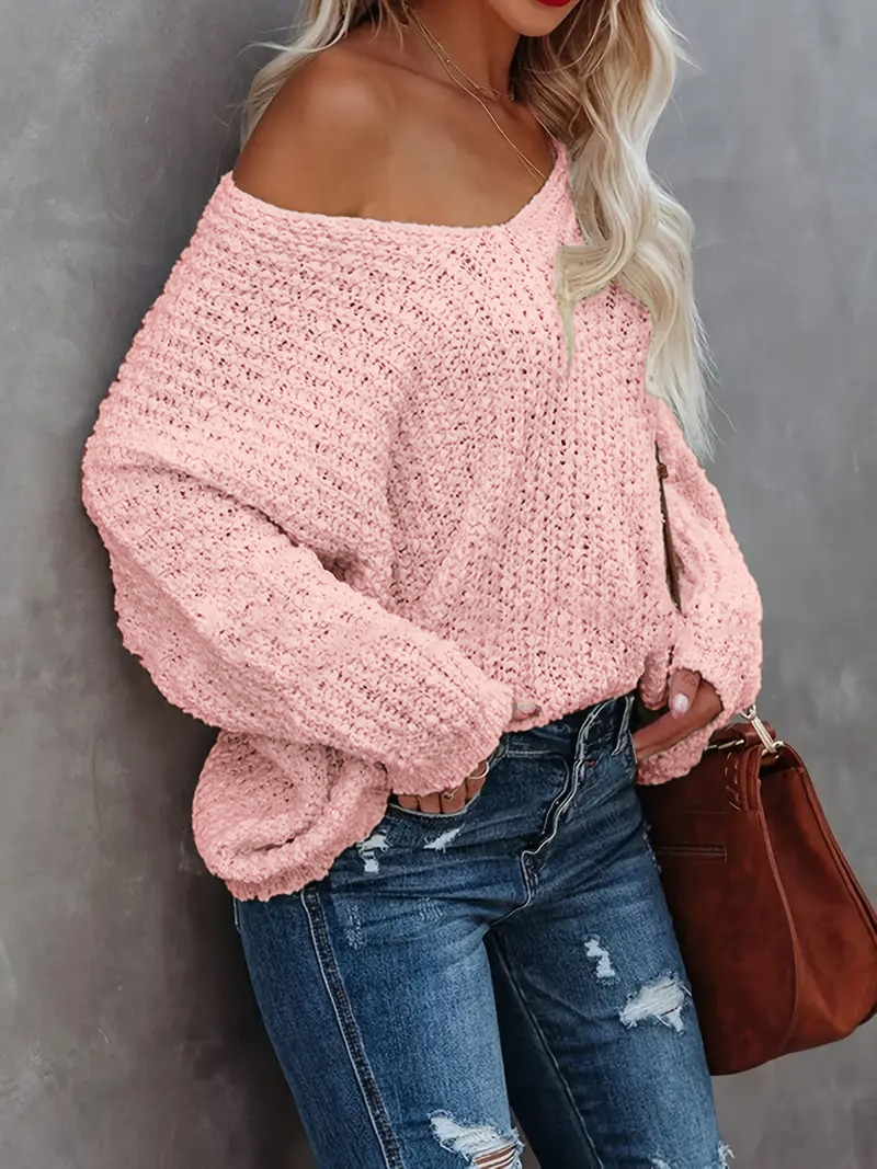 Women's Off-the-Shoulder Sweater Loose Lightweight Pullover Top(BUY 2 FREE SHIPPING)