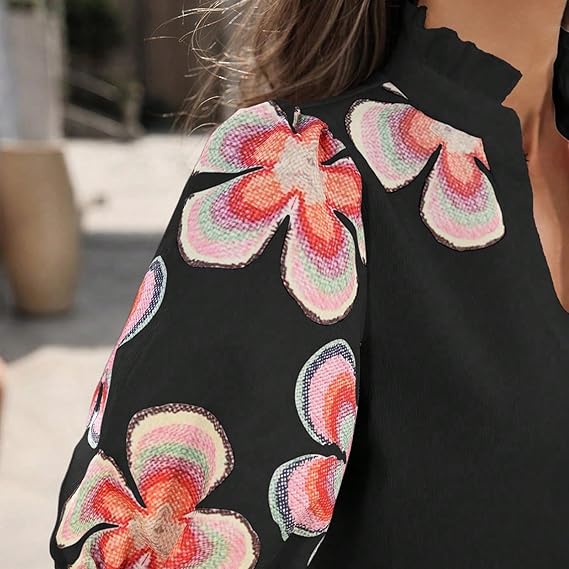 Women's Bohemian V-neck Puff Sleeve Top(BUY 2 FREE SHIPPING)