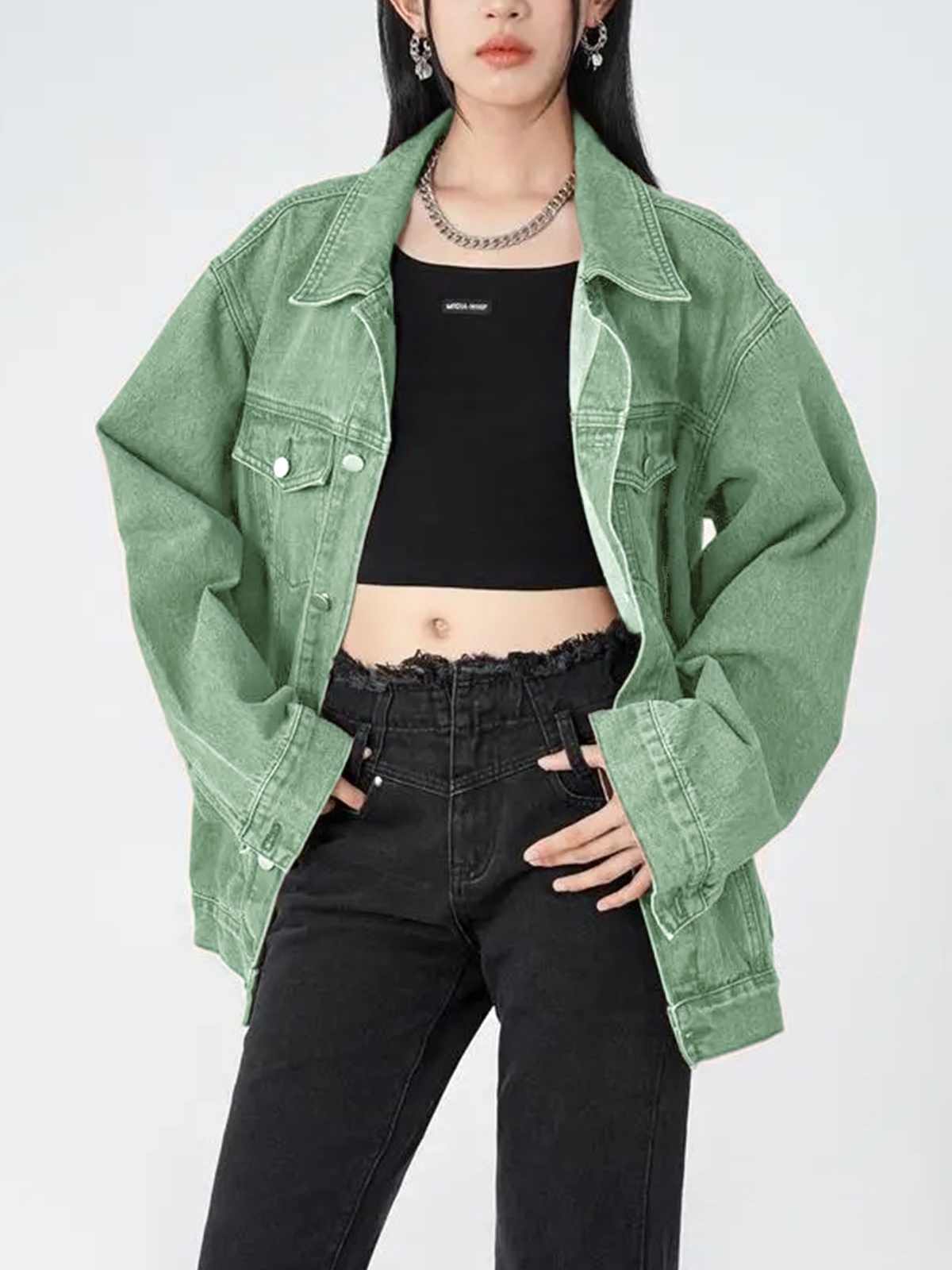 Women's Casual Trendy Button Denim Jacket with Pockets(BUY 2 FREE SHIPPING)