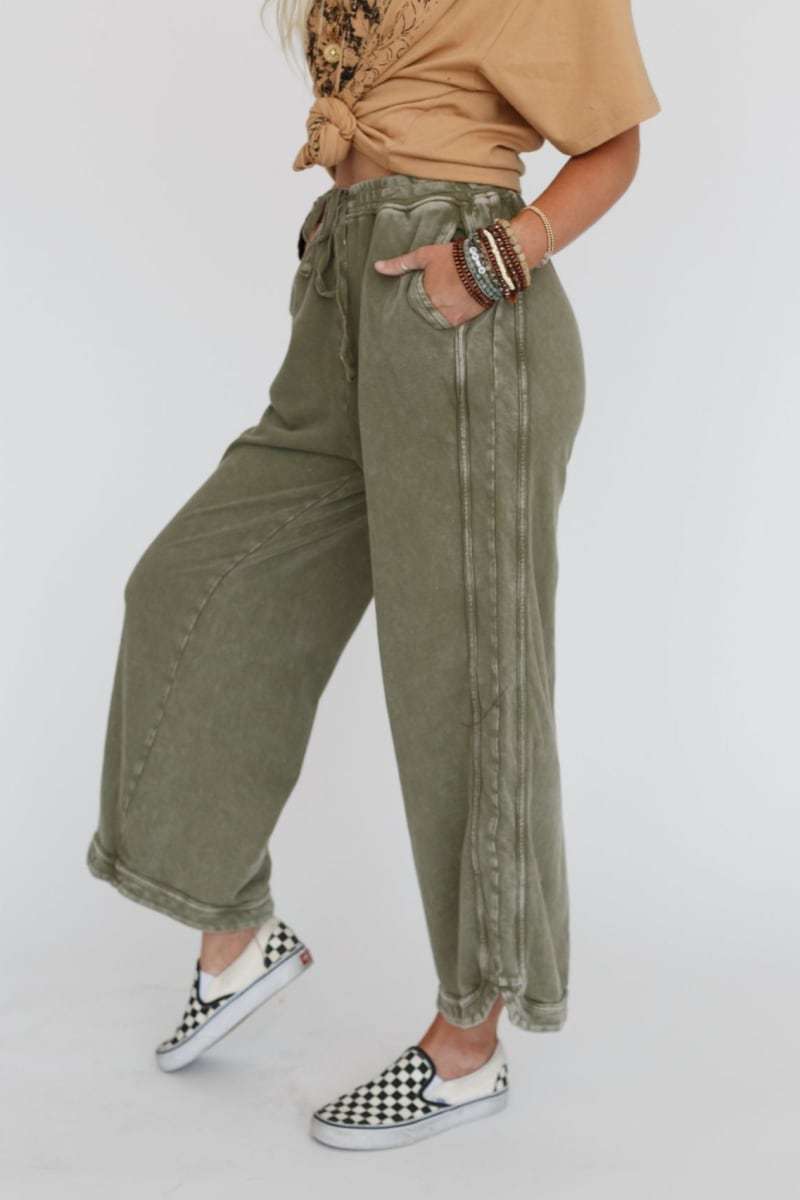 So Comfy Wide Leg Pant Cropped Length (Buy 2 Free Shipping)