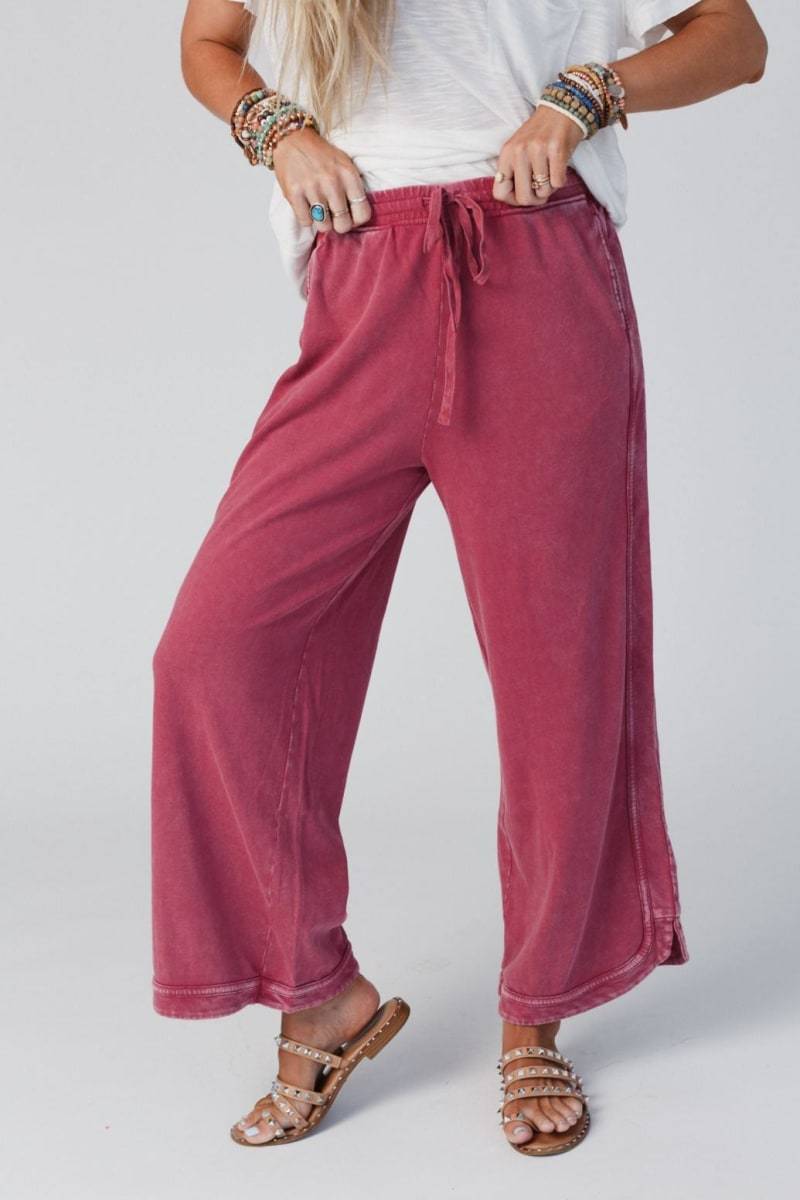 So Comfy Wide Leg Pant Cropped Length (Buy 2 Free Shipping)