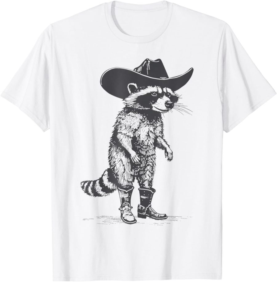 Vintage Western Country Raccoon Cowgirl Panda T-Shirt (buy 3 free shipping)