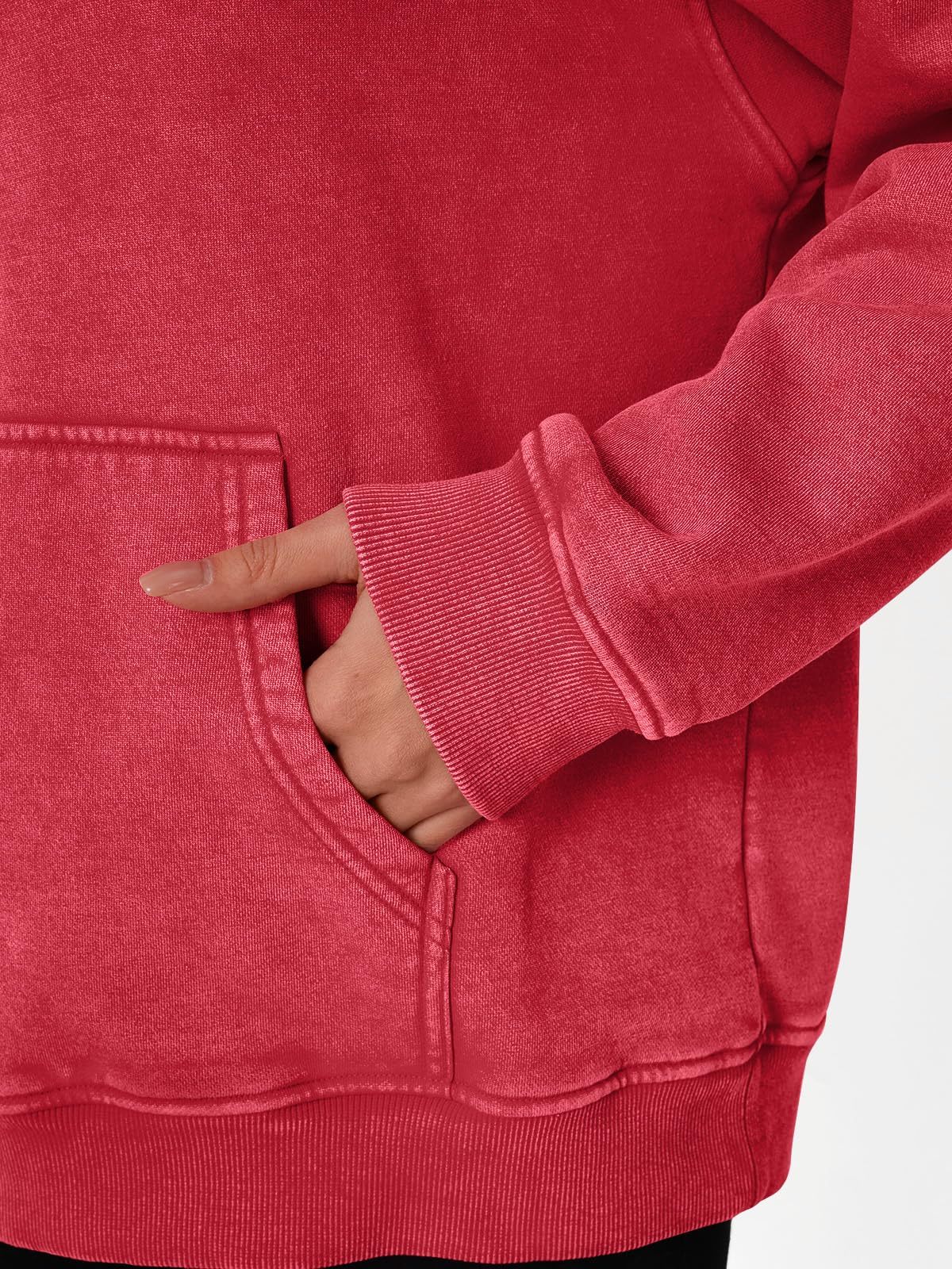 Plush Acid Wash Hoodie Pullover（Buy 2 Free Shipping）