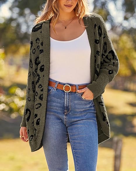 Loose Leopard Pocket Cardigan Sweater（BUY 2 FREE SHIPPING)