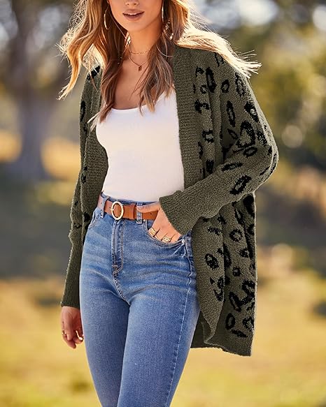Loose Leopard Pocket Cardigan Sweater（BUY 2 FREE SHIPPING)