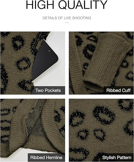 Loose Leopard Pocket Cardigan Sweater（BUY 2 FREE SHIPPING)