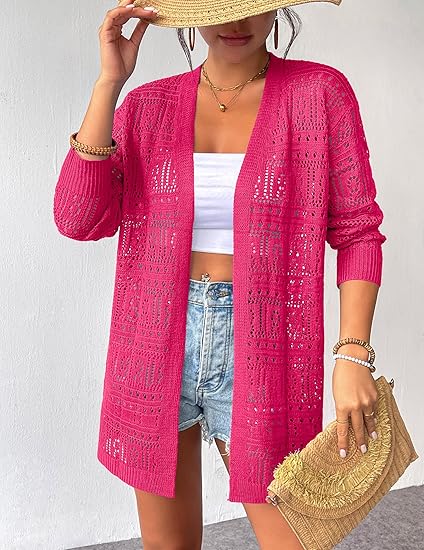 Women's 2025 Summer Lightweight Front Open Bohemian Knit Cardigan(BUY A FREE SHIPPING)