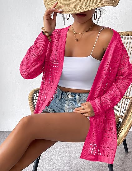 Women's 2025 Summer Lightweight Front Open Bohemian Knit Cardigan(BUY A FREE SHIPPING)