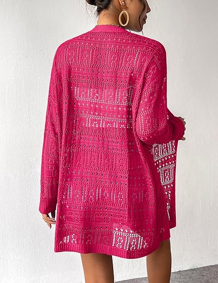 Women's 2025 Summer Lightweight Front Open Bohemian Knit Cardigan(BUY A FREE SHIPPING)