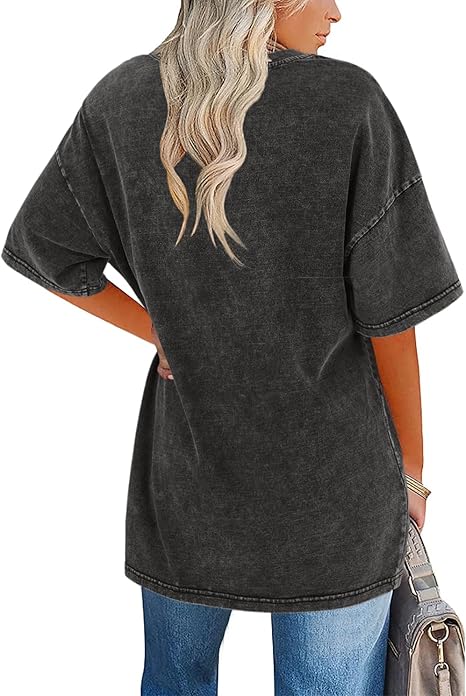 Women's Oversized Vintage Crew Neck Washed T-Shirt（BUY 3 FREE SHIPPING)