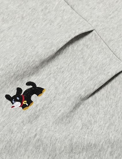 Embroidered puppy loose bucket casual elastic drawstring wide-leg sweatpants（BUY 2 FREE SHIPPING)