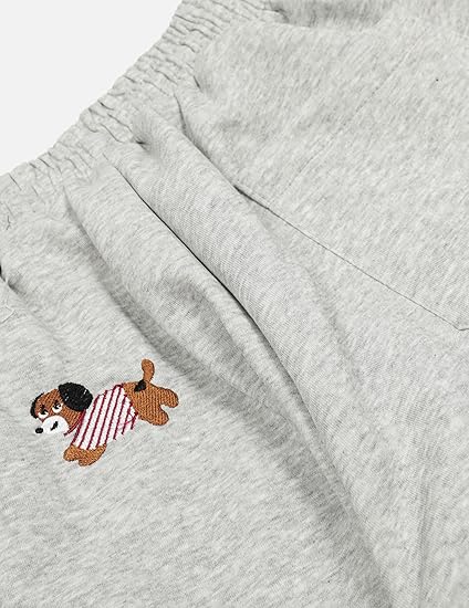 Embroidered puppy loose bucket casual elastic drawstring wide-leg sweatpants（BUY 2 FREE SHIPPING)