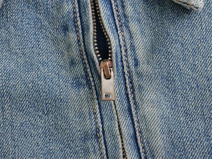 Front Zipper Denim Mini Dress