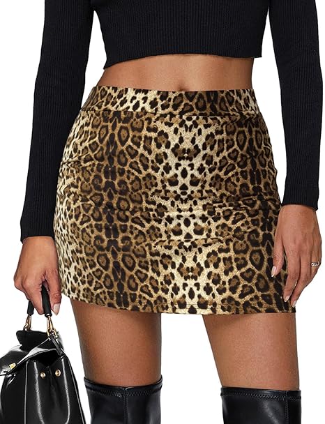 Women's Sexy Bodycon Mini Skirt (Faux Two-Piece Skort)