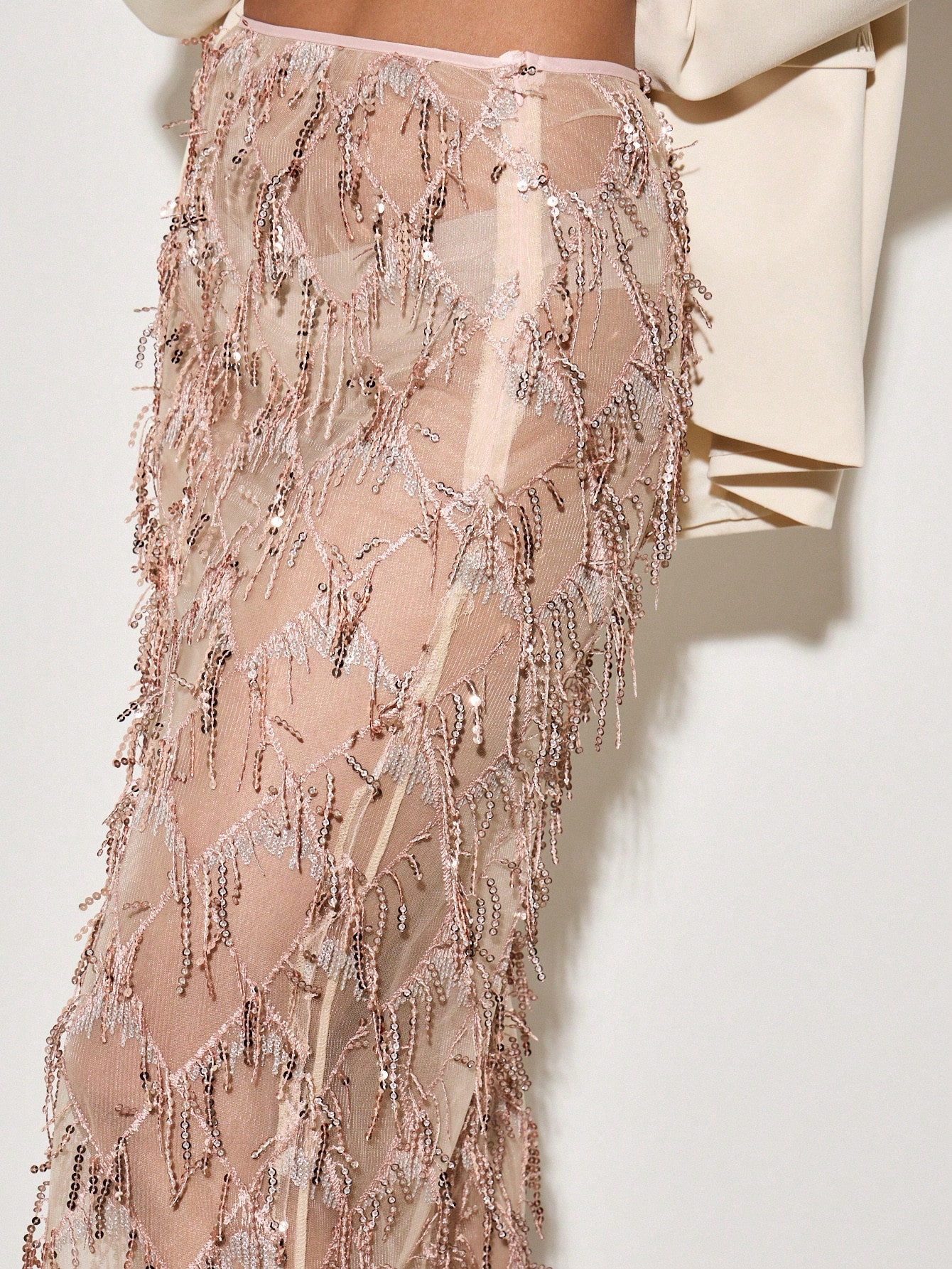 Beaded Crystal Mesh Overlay Skirt（BUY 2 FREE SHIPPING)