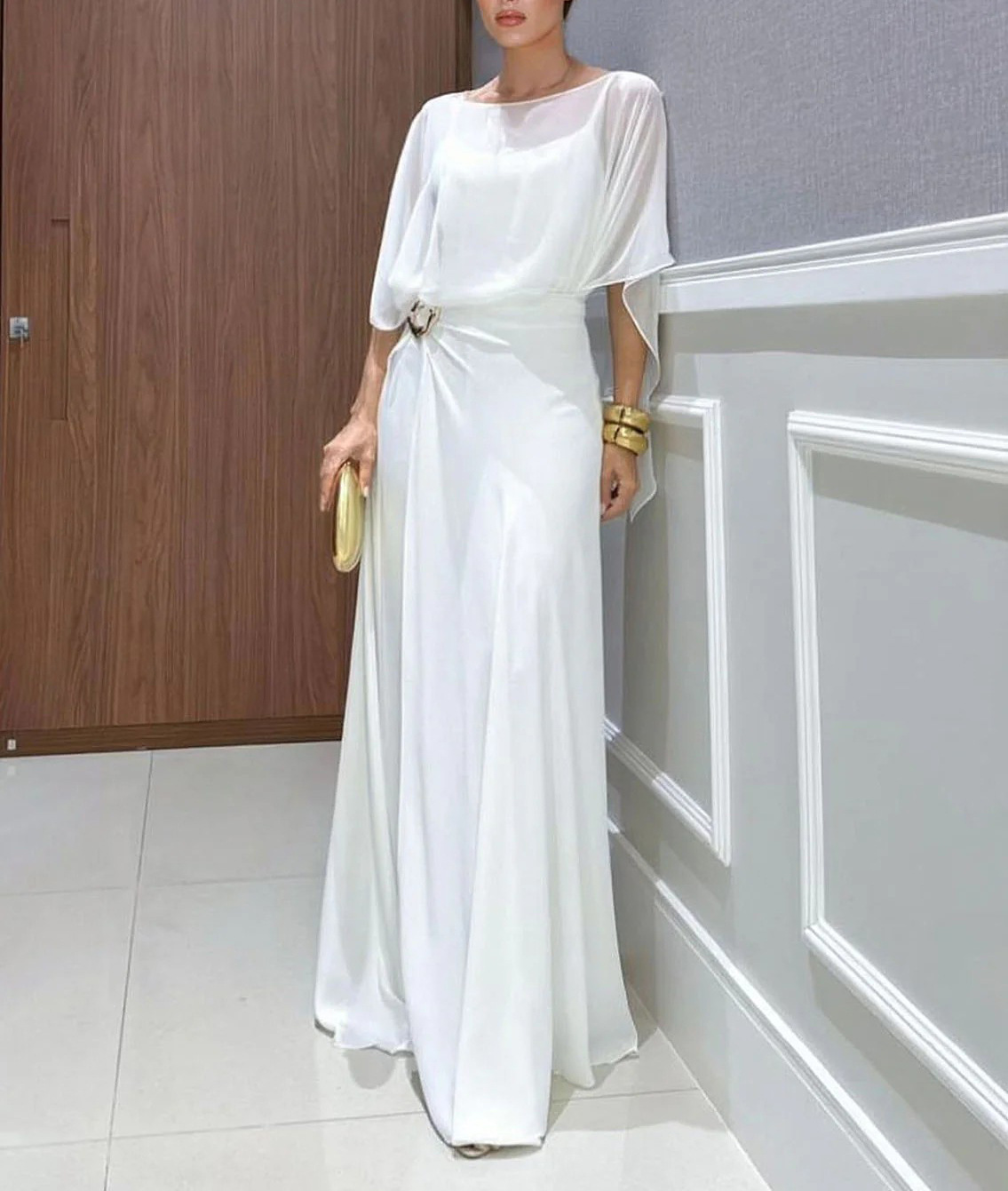 Women Round Neck Top + Patchwork Pants Casual Set with Temperament