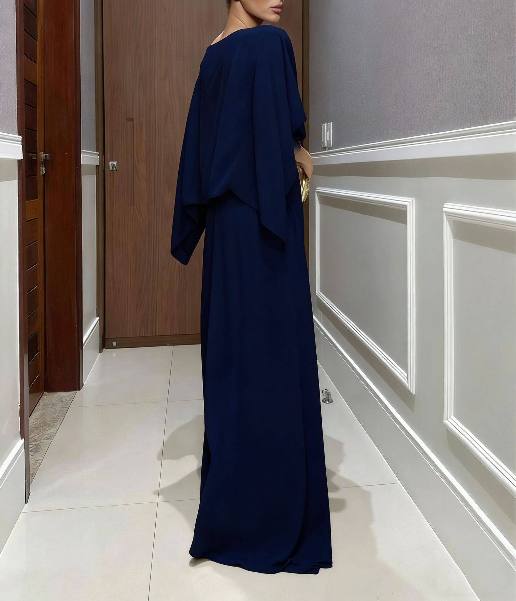 Women Round Neck Top + Patchwork Pants Casual Set with Temperament