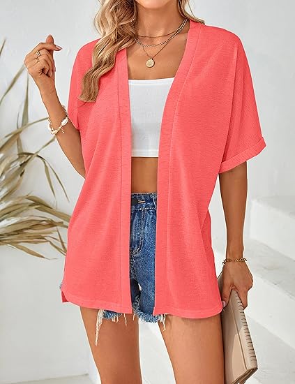 2026 Summer Women's Lightweight Short-Sleeved Casual Loose Fashion Beach Cardigan