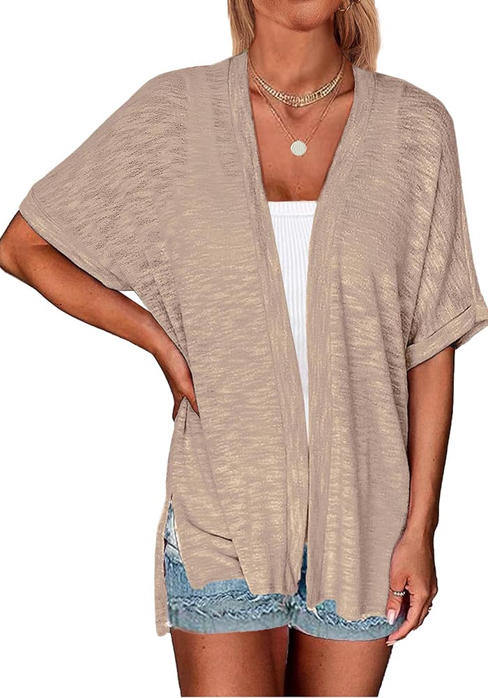 2026 Summer Women's Lightweight Short-Sleeved Casual Loose Fashion Beach Cardigan