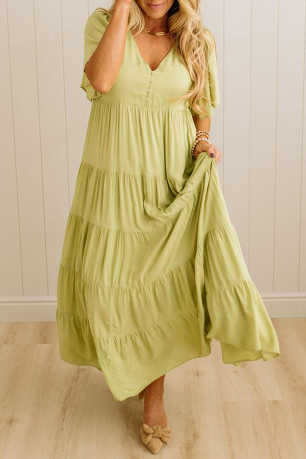 V-neck layered long dress(BUY 2 FREE SHIPPING)