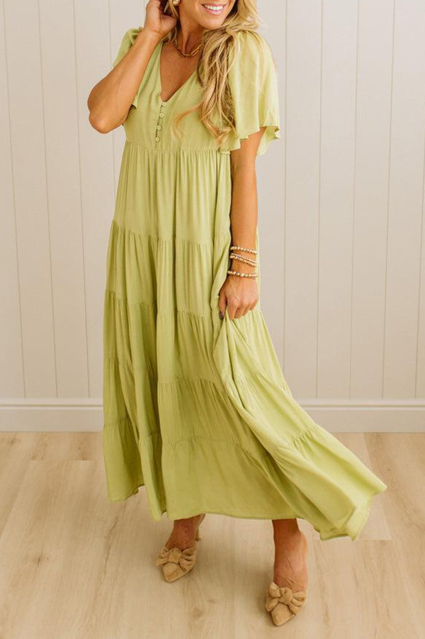 V-neck layered long dress(BUY 2 FREE SHIPPING)