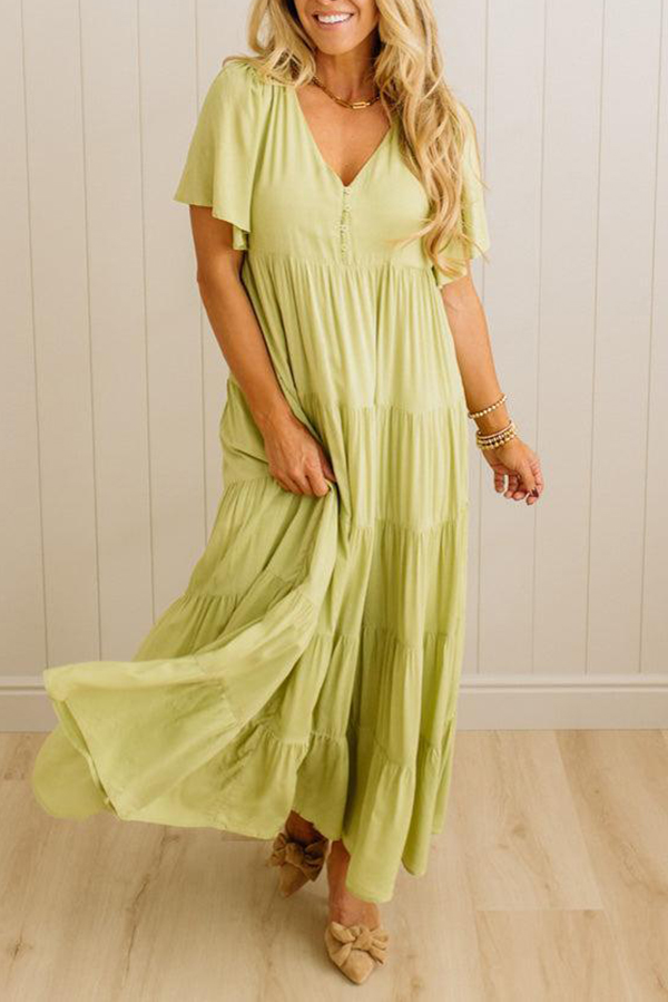 V-neck layered long dress(BUY 2 FREE SHIPPING)