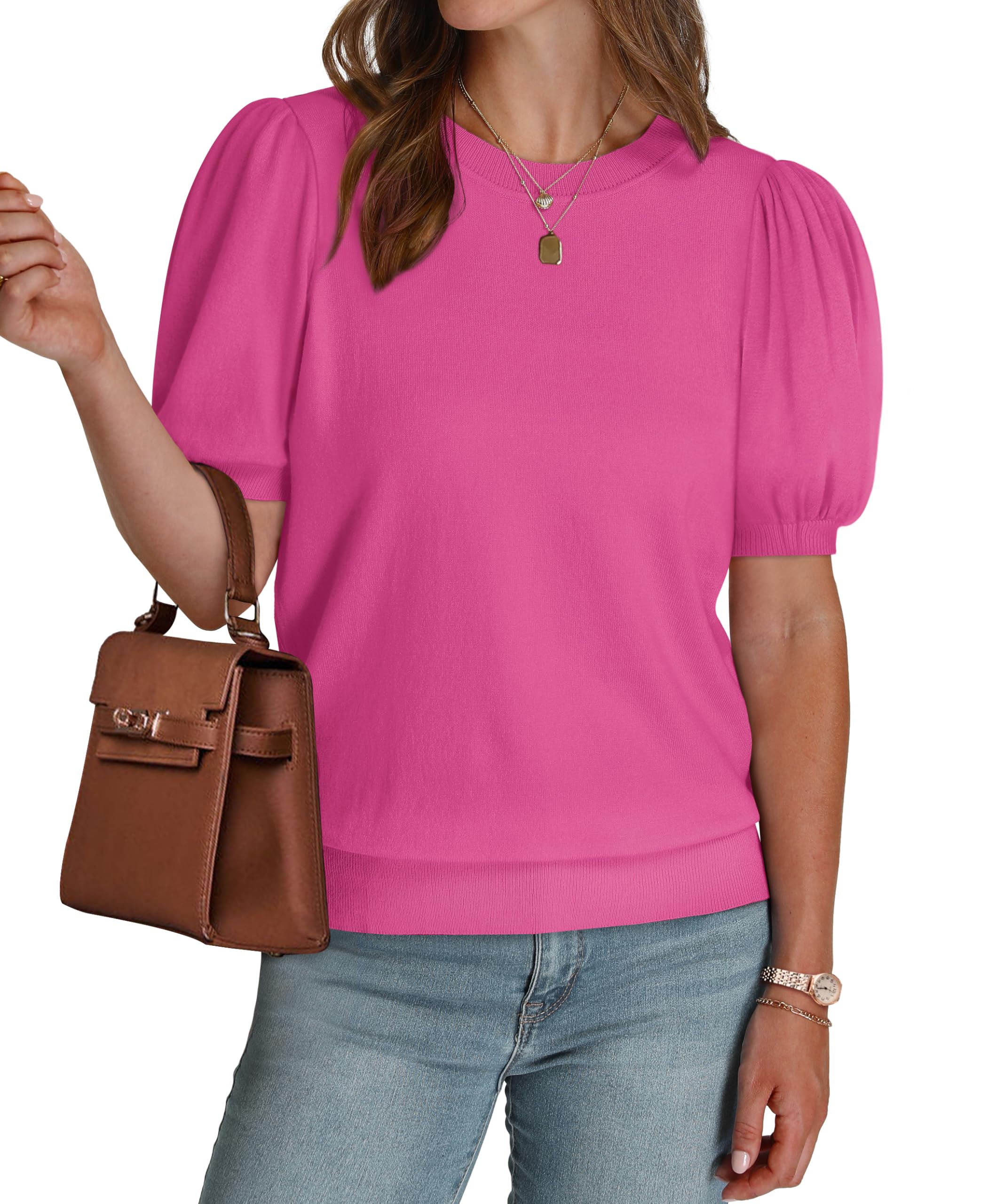 ⏰Hot Sale-Women's Lightweight Puff Short Sleeve Sweater(Buy 2 Free Shipping)