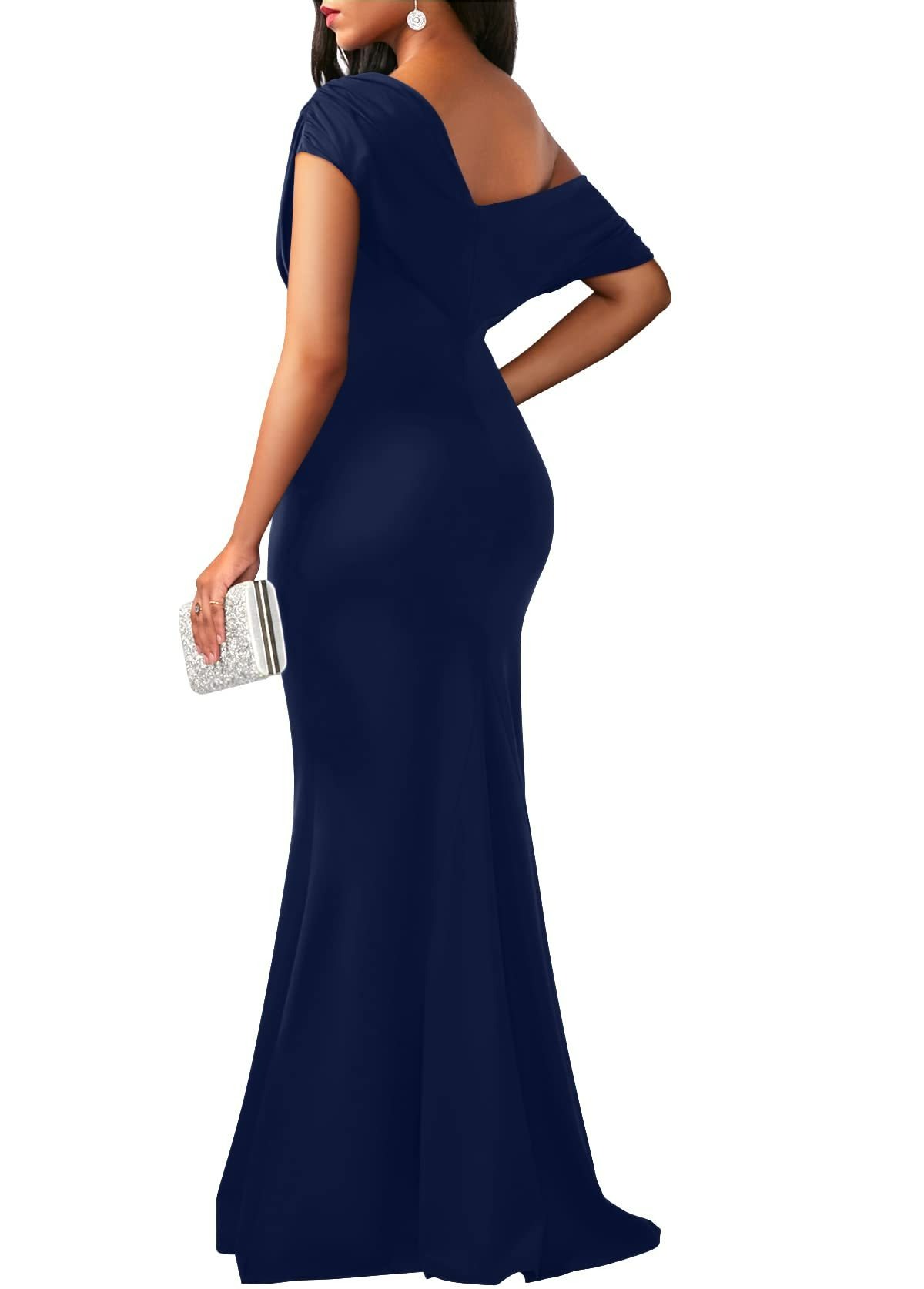Hot Sale Women's Elegant Sleeveless Off Shoulder Bodycon Long Formal Party Evening Dress