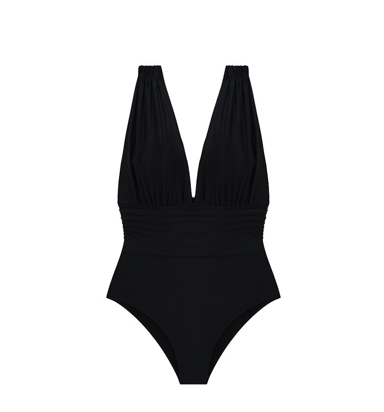 🔥HOT SALE🔥Black steel support two-piece deep V belly-covering slimming swimsuit