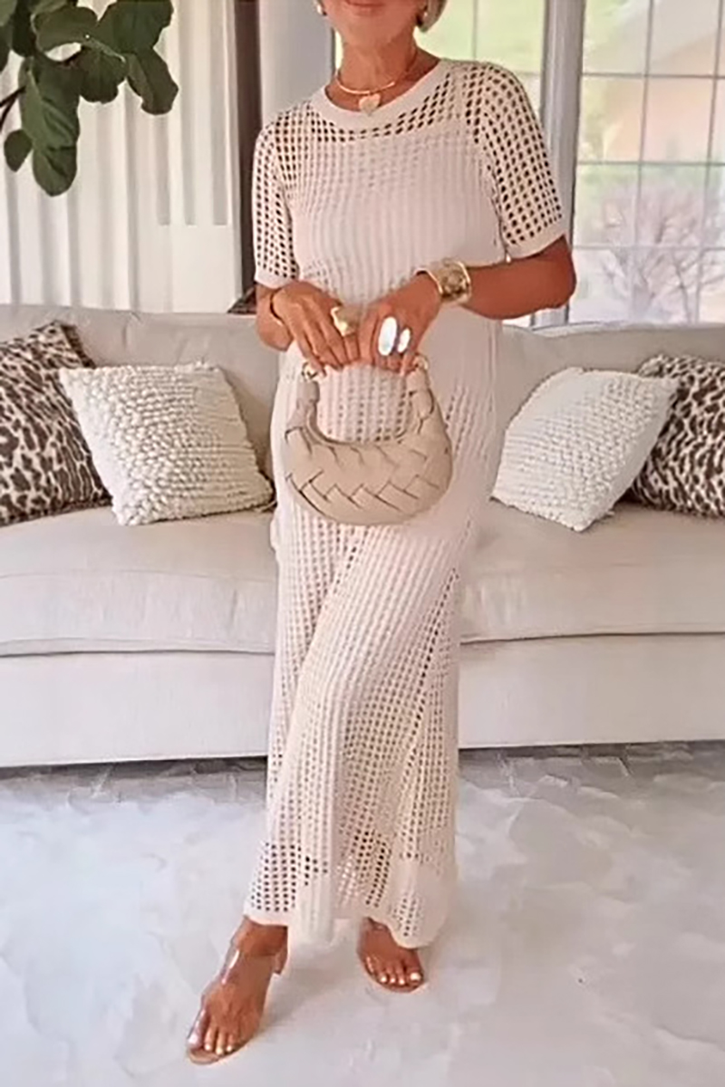 2026 Summer Resort Style Women's Spaghetti Strap Dress with Hollowed-out Cover-up Two-Piece Set(BUY 2 FREE SHIPPING)