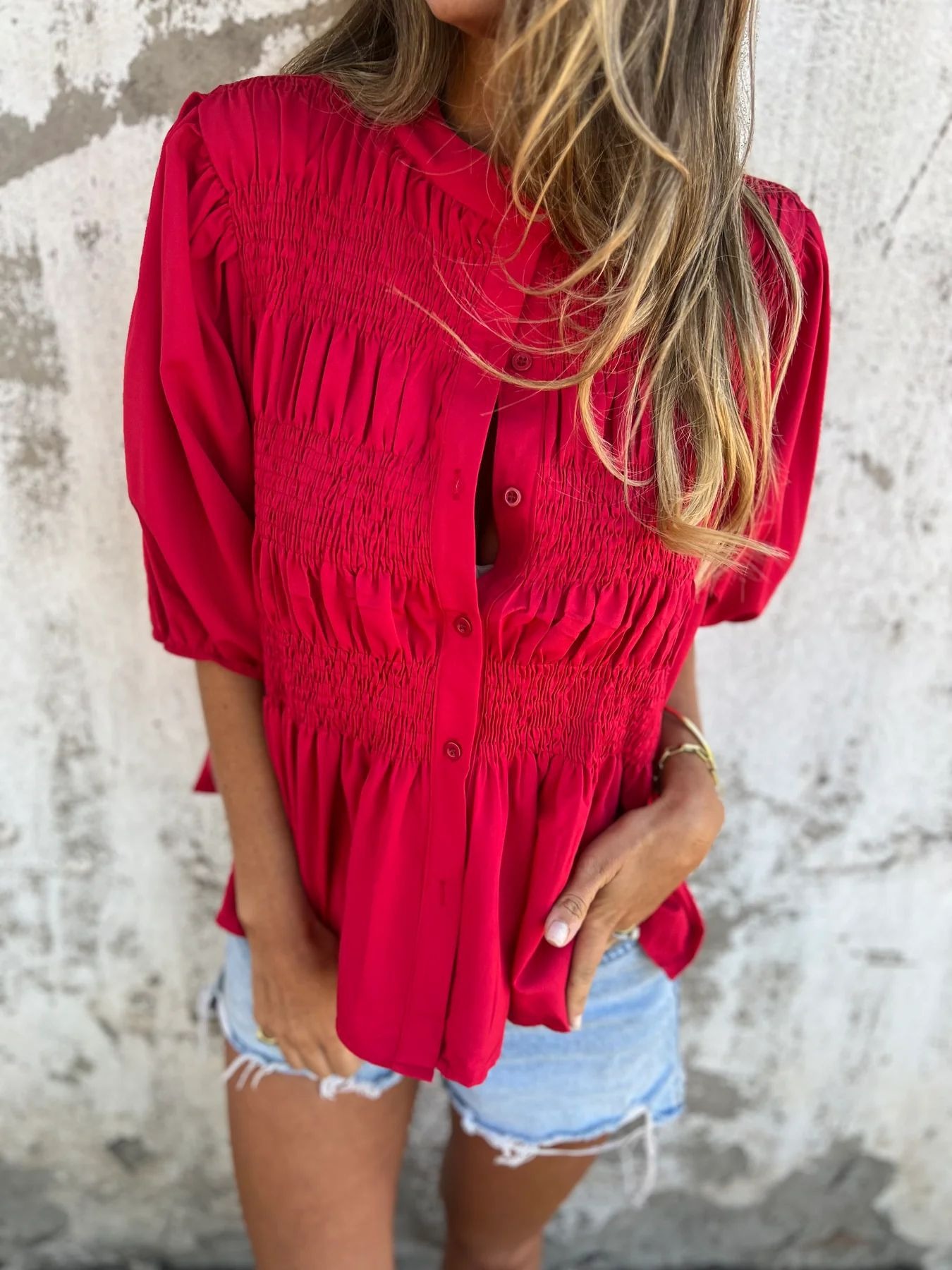 🔥HOT SALE🔥Ladies Summer Pleated Shirt