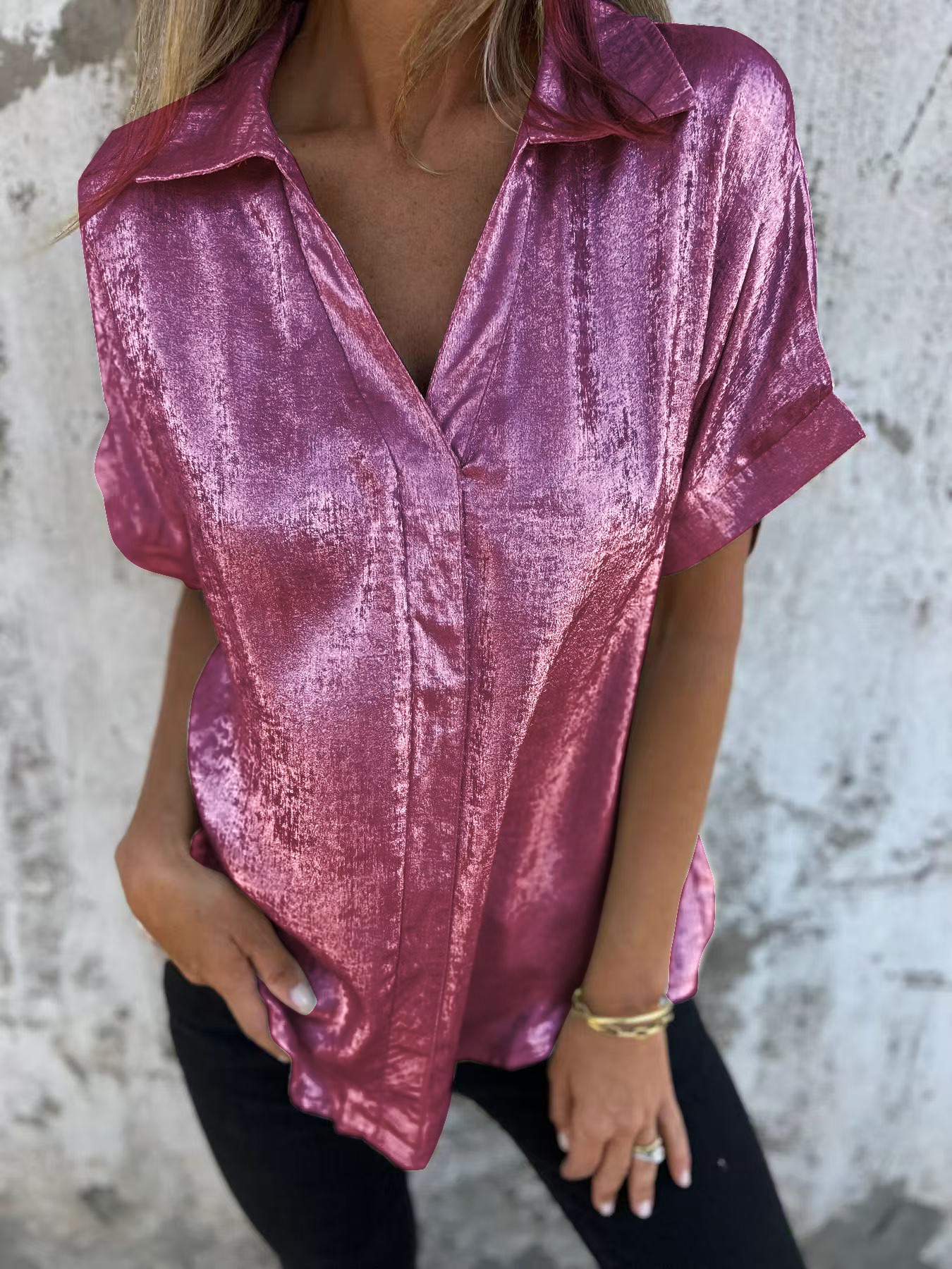 🔥HOT SALE🔥Loose Metallic Shirt(BUY 2 FREE SHIPPING)