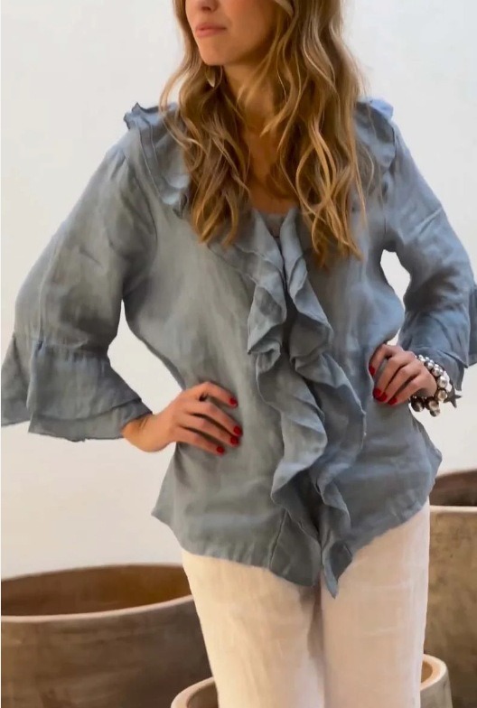 🔥HOT SALE🔥Ruffled 3/4 Sleeve Top