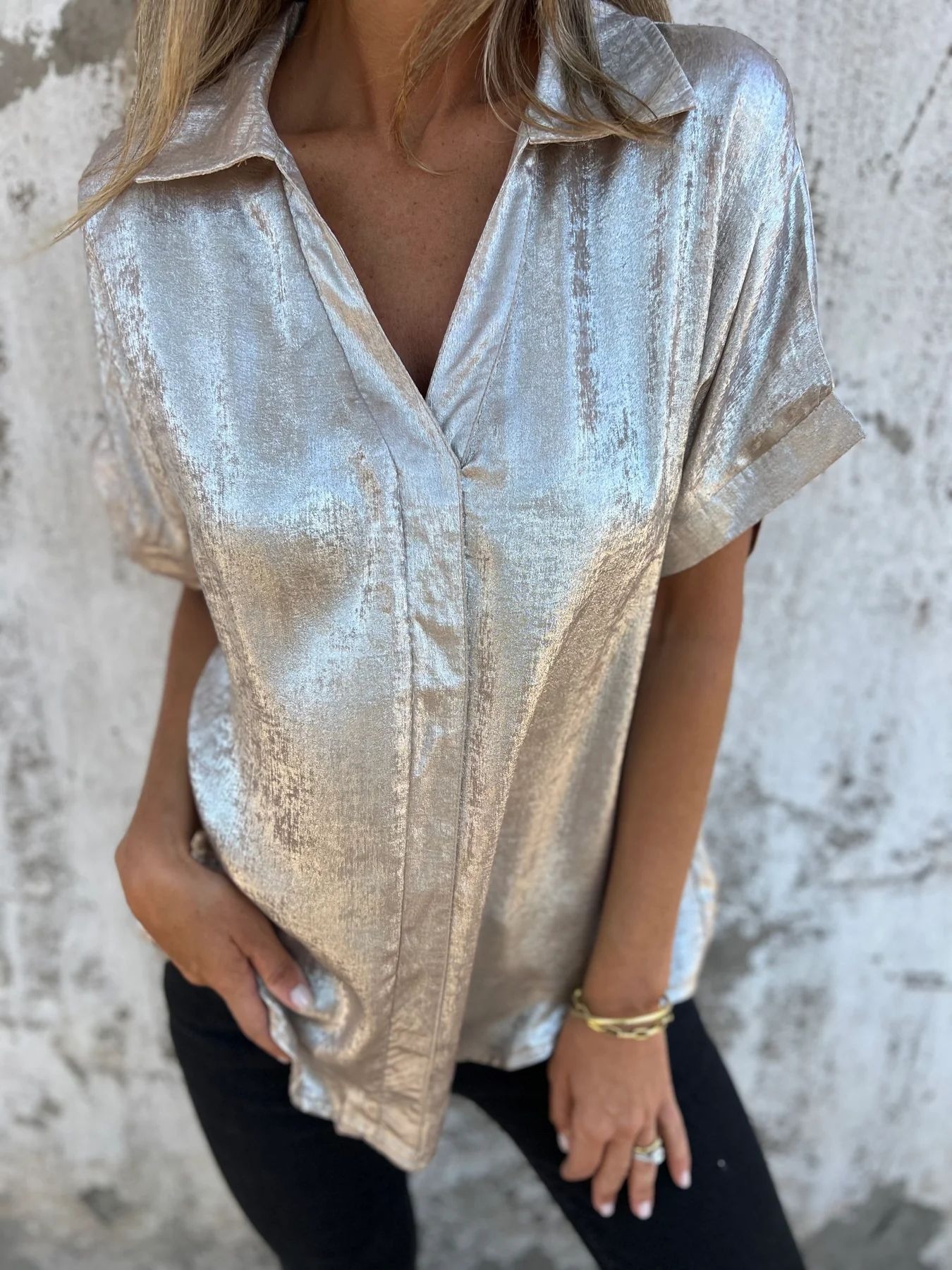 🔥HOT SALE🔥Loose Metallic Shirt(BUY 2 FREE SHIPPING)