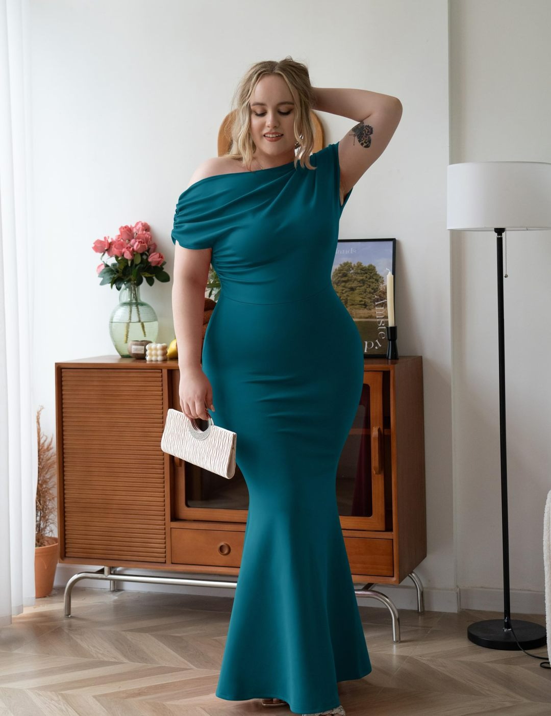 Hot Sale Women's Elegant Sleeveless Off Shoulder Bodycon Long Formal Party Evening Dress